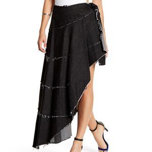 Norma Kamali USA New Frayed Wrap Denim Skirt SEXY